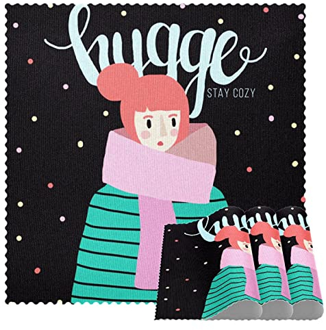 Hygge Tischsets für Esstisch, quadratisch, Schwarz
