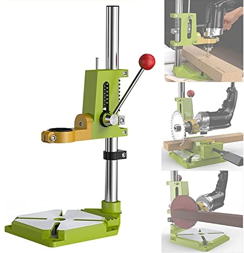 Mini Bench Drill Press Stand, 38-43mm Adjustable Electric Power Drill Press Workbench Top Table Holder for Home DIY Industry Work, Multifunction Drill Press Floor Drill Stand