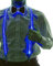 IVEOPPE Leuchtende LED Hosenträger Herren und Fliege - LED Rave Outfit 2er Set, für Musik Festival, Halloween-Kostümparty (Blau)