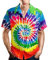 80er Jahre Herren Hemden 90er Jahre Button Up Shirts Vintage Hawaii Strand Shirts Disco Shirts 80er 90er Jahre Motto Party Hemd, 80er 90er Jahre Batikfärbung, 3X-Groß