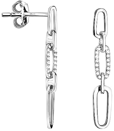 SOFIA MILANI - Damen Ohrringe 925 Silber - mit Zirkonia Steinen - Ketten Ohrhänger - E2180