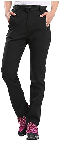 Lazzboy Wanderhose Damen Jogginghose Wasserdicht Softshellhose Outdoorhose Winddicht Gefüttert Skihose Snowboardhose Trekkinghose wasserdichte Überhose Für Den Außenbereich (Schwarz,4XL)
