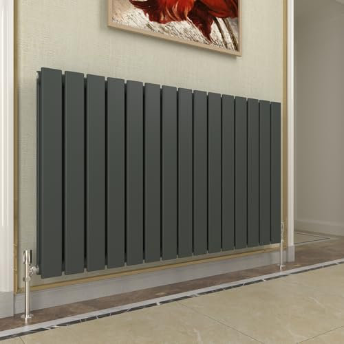 GY Bath Horizontal Radiator Anthracite Flat Panel Designer 600x1020mm Double Modern Central Heating Rads