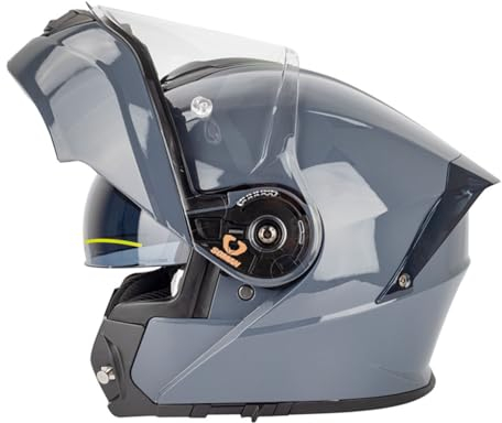 Klapphelm Motorradhelm Motorrad Helm mit Anti-Fog-Doppelvisier Motocross Integralhelm ECE/DOT Zertifiziert Rollerhelm Vollvisierhelm Racing Sturzhelm für Erwachsene Männer und Frauen 2,4XL