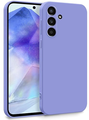 MyGadget Cover per Samsung Galaxy A55 5G - Custodia in Silicone Morbido a Doppio Strato – Case con Protezione Fotocamera & Fodera Interna Antigraffio - Lilla