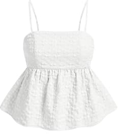 SOLY HUX Summer Babydoll Top for Women Y2k Peplum Cami Crop Tank Tops