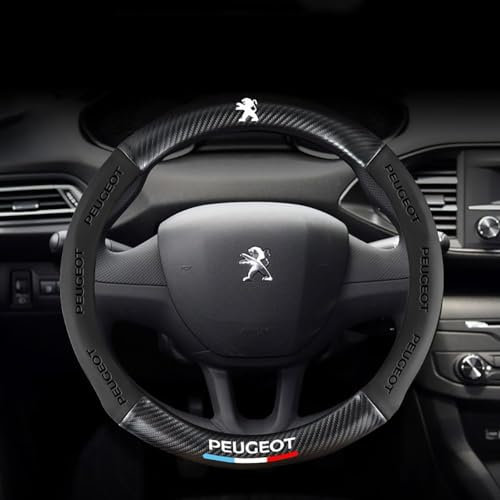 EIWXEFQT Auto Lenkradabdeckung Lenkrad Abdeckung, für Peugeot 206 (206+/206 Plus) 2009-2012/207/207 CC/207 SW Lenkradbezug aus für Männer und Frauen Auto Lenkradschutz Zubehör