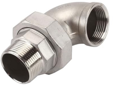 raccords en acier inoxydable, Coude en acier inoxydable, 1/8 1/4 3/8 1/2 3/4 1 1-1/4 1-1/2 2 Coude union fileté femelle/mâle-femelle, eau Accessoires for joints de tuyaux, 1 pièce(Female Male