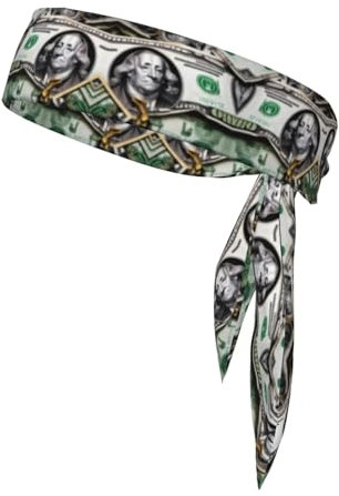 WHJWXC Stirnband mit Banknotenmustern, Sport-Kopfband, Stirnband für Damen und Herren, Haarband für Yoga und Fitness