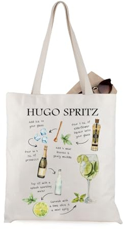 JTOUK Hugo Spritz Geschenk Cocktail Liebhaber Geschenk Hugo Spritz Tragetasche Trinkgeschenk Hugo Cocktail Brautparty Geschenk