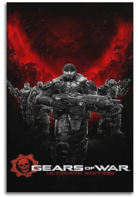 POLMYGTFFQ Gears of War Videospiel-Poster, dekorative Malerei, Leinwand, Wandposter und Kunstdruck, moderne Familienschlafzimmer-Dekoration, Poster, 40 x 60 cm