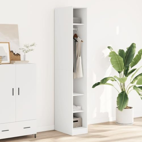 Xichuzi Kleiderschrank Weiß 30x50x200 cm Holzwerkstoff, Schlafzimmerschrank, Kleiderschränke, Garderobenschrank, Ordnungssystem Kleiderschrank, Haushaltsschrank - 3307684