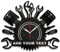 GMDLSK Horloge Murale Personnalisé Outils de Réparation, Personnalisé Rétro Horloge Murale Décoration Garage Signe Design, Réparation Automobile Artisanat