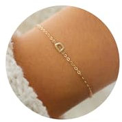TINGN Armband Damen Gold - 18K Gold Vergoldete Buchstaben D Armband Personalisiert Buchstaben Armband Mädchen Goldschmuck Damen Geburtstagsgeschenk für Frauen Teenager Mädchen Trauzeugin Geschenk