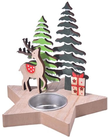 Weihnachts-Teelichthalter,Weihnachts-Rentier-Kerzenhalter, Weihnachtsbaumkerzen-Teelichthalter, Teelichthalter aus, Tischdekoration für den Schreibtisch