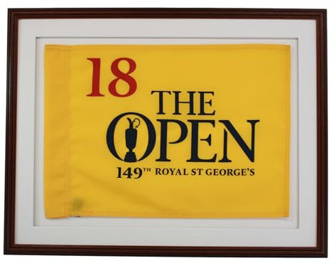 Traditional Style Flag Display Frame. Frame size: 45.5x60cm. Perfect for Golf Flags. | The Open | The Masters | Empty Frame to display your flag. (Mahogany + White Mount)