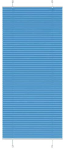 vidaXL Plissee Blau 90x200 cm Stoffbreite 89,4 cm Polyester, Faltrollo, Klemmfix, Plisseerollo, Jalousie, Rollo, Plisseerollo für Fenster