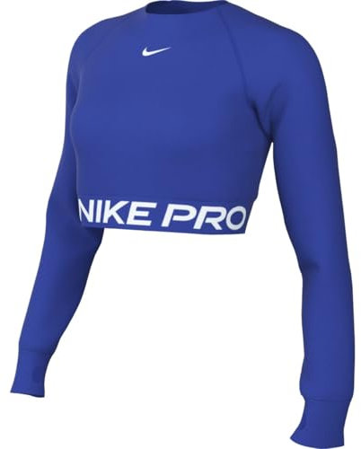 Nike Pro 365 Dri-Fit FV5484-405 Women's Cropped Longsleeve Top, Hyper Royal/White, 2XS