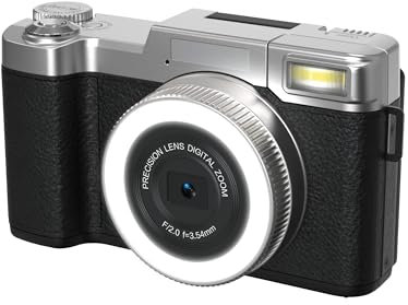 Digital Camera,5K 64MP Cameras for Photography with Beauty Light 180°, 18X Zoom flip Screen Compact Vlogging Camera for Youtube