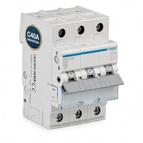 MCN340 Leitungsschutzschalter 40A 3-polig, C-Charakteristik, 6kA Sicherungsautomat für Drehstrom, biconnect Klemmsystem, 3 Module, 230/400V AC, nach DIN EN 60898-1, IP20