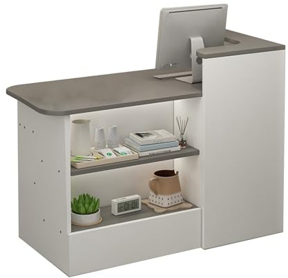 Rezeption, großer Tresen mit Schubladen und Schränken, offene Trennwände for Konferenzräume, Hotelrezeption, Bekleidungsgeschäfte(Gray - Right,160cm/63in)