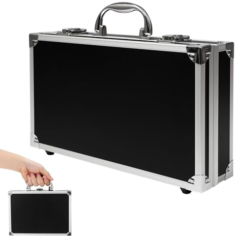 Dagran Werkzeugkoffer Leer Werkzeugbox Aluminiu 30x17x7.5cm Alukoffer | mit Metallschließen & Würfelschaumstoff Tragbarer Fotokoffer Transportkoffer für Werkzeuge Elektronik Messgeräte Utensilien