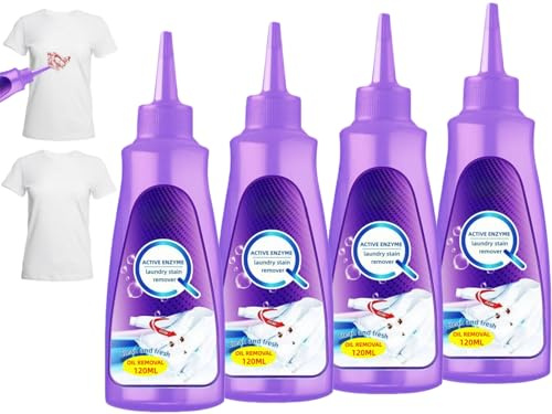 Aktiv Enzyme Flüssigwaschmittel,4pcs Aktiver Enzym Wäschefleckentferner,Active Enzyme Laundry Stain Remover,Active Enzymetic Launday Cleaning,Tiefenreinigung Waschmittel für Alle Textilien,120ml
