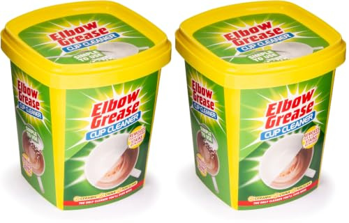 Elbow Grease Cup Cleaner Granules (350g) Easy Tea & Coffee Stain Remover (Pack of 2)
