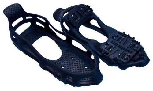 Winter Men Women Unisex Adults Studded Snow and Ice Over Shoe Grips with Anti Slip Grip Studs - Set of 2 (UK Size 9.5-12) Black