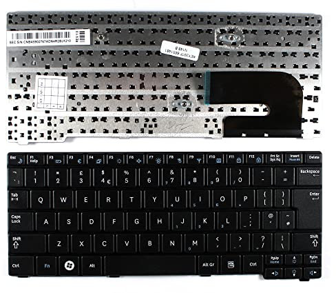 Samsung NB30, Samsung NC10 Plus, Samsung NP-N148, Samsung NP-N150, Samsung NP-N158 Black UK Replacement Laptop Keyboard
