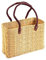 Einkaufskorb aus Seegras I geflochtene Tasche mit Ledergriff I mittlere Größe mit langem Griff I Natur I Abmessungen: 40x15x26 cm