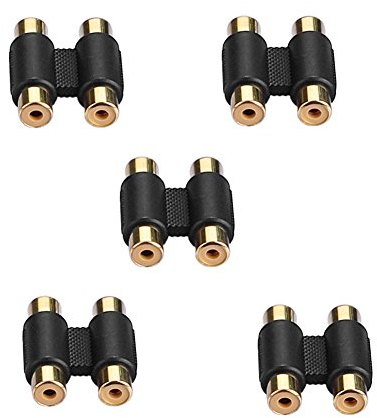 SIENOC 5 Packs Double 2 x RCA Coupleur Phono Femelle à Femelle Adaptateur Connecteur Audio Vidéo
