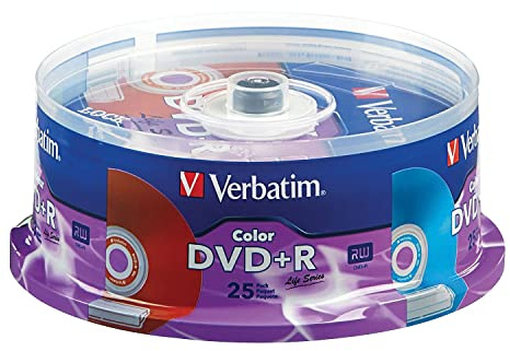 Verbatim 4.7Gb 16X Color DVD+R Spindle, 25/Pack