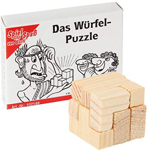 Bartl 102149 Mini-Holz-Puzzle Das Würfel-Puzzle aus 7 kleinen Holzteilen