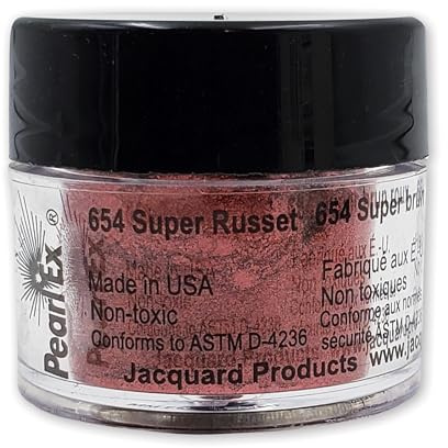 Jacquard Pearl Ex Pigment Powder 3 Grams Super Russet - Loose Mica Powder for Epoxy Resin, Watercolors, Calligraphy Ink & Clay - Epoxy Pigment Powder - Epoxy Resin Color