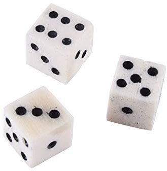 Ulfberth Knochenwürfel, 3 Stück - Würfel aus Knochen - für den Alltag, das Rollenspiel, LARP, Mittelalter oder Wikinger