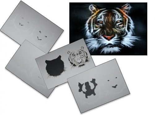 AS-033 Tiger Step by Step Airbrushschablone Größe L