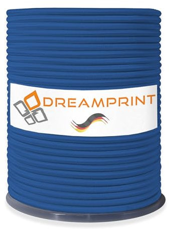 Dreamprint Expanderseil 100m Blau 8mm Ø - Gummiseil, Planenseil, elastisches Seil für Innen & Außen - Wetterfest & Reißfest - Ideal für Ladungssicherung, Planenbefestigung, Camping & Outdoor