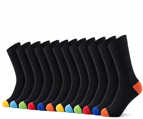 Sock Stack 12 Pairs Mens Socks Cotton Rich Design Crew Sock Suitable for Everyday Comfort and Casual Wear Size 6-11