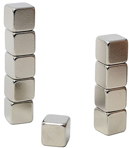 HAB & GUT -MC000-CU- 10 Mini Magnet-Würfel ULTRASTARK 5 x 5 x 5 mm Neodym - N38 - Silber