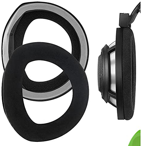 Geekria Comfort Velour Replacement Ear Pads Compatible with Sennheiser HD800 Headphones, Repair Parts (Black)