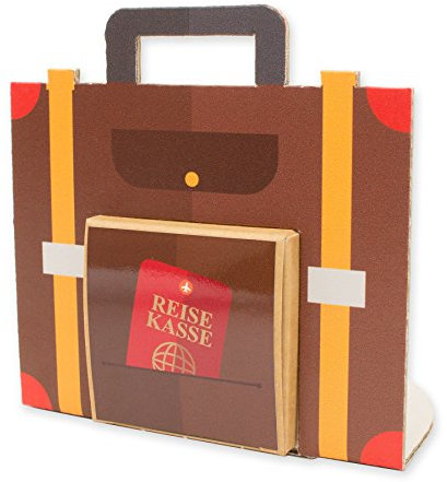 itenga Geldgeschenk oder Gastgeschenk Verpackung Reisekoffer Urlaub aus Karton 10x10cm