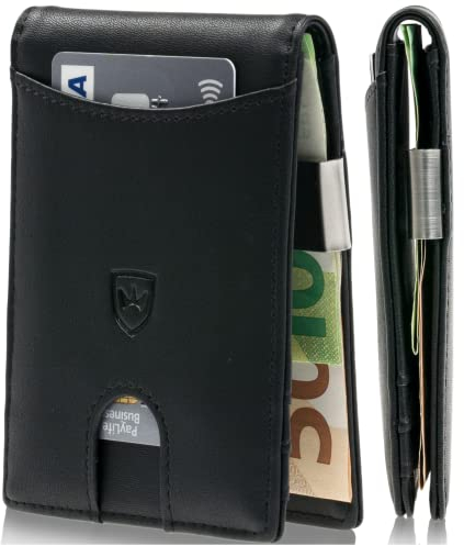 Kronenschein® Slim Wallet mit RFID Schutz I Geldbörse Herren & Damen klein I Portmonee mit Geldklammer I Mini Geldbeutel I Kartenetui I Karten Portemonnaie I Kreditkartenetui