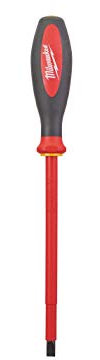 Milwaukee VDE Slotted Screwdriver 8.0 x 175mm, Red