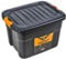 URBNLIVING Large Mano Black Plastic Storage Box With Clip On Lids (1, 42 Litre)
