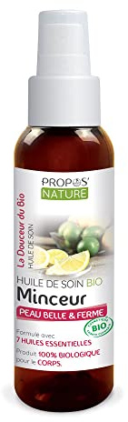 Schlankheitspflegeöl – Synergie aus ätherischen Ölen – Zitrone, Wacholder, Geranie, Rosmarin mit Kampfer, Zeder, Orange und Pfefferminze Bio – hergestellt in Frankreich – 100 ml PROPOS'NATURE