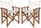 ZIK Set mit 2 klappbaren Regiestühlen aus Holz für den Außenbereich, zusammenklappbar, mit Armlehnen, 52 x 50 x 83 cm, Braun