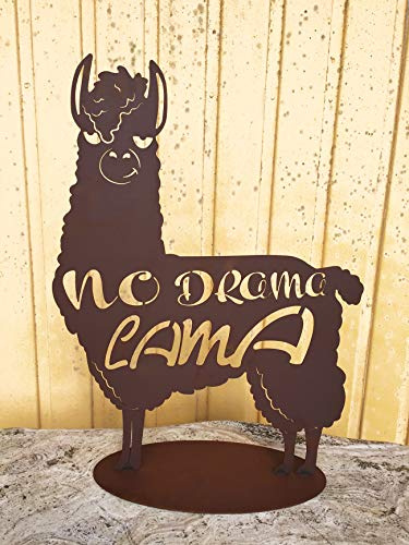 Steinfigurenwelt Gießen No Drama Lama 50x37cm Alpaka Kamel Rost Edelrost Metall Rostfigur Metallfigur + Original Pflegeanleitung von Dekowelt
