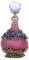 Vintage Flower Perfume Bottle,23ml Refillable Empty Container Essential Oils Dropper Bottle Decorative Glass Perfume Bottle Women Girl Gift (Purple)