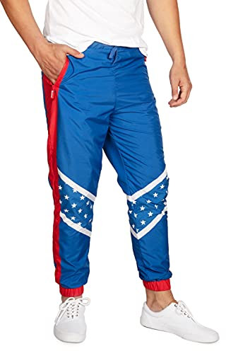 Tipsy Elves Veste coupe-vent style rétro rouge, blanc et bleu pour l'été, le 4 juillet et les festivals - - Taille L